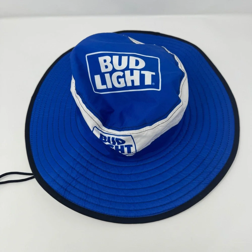 Beer Boonie Bucket Hat Wide Brim Beach Fishing Hiking Hat L XL Chin Strap